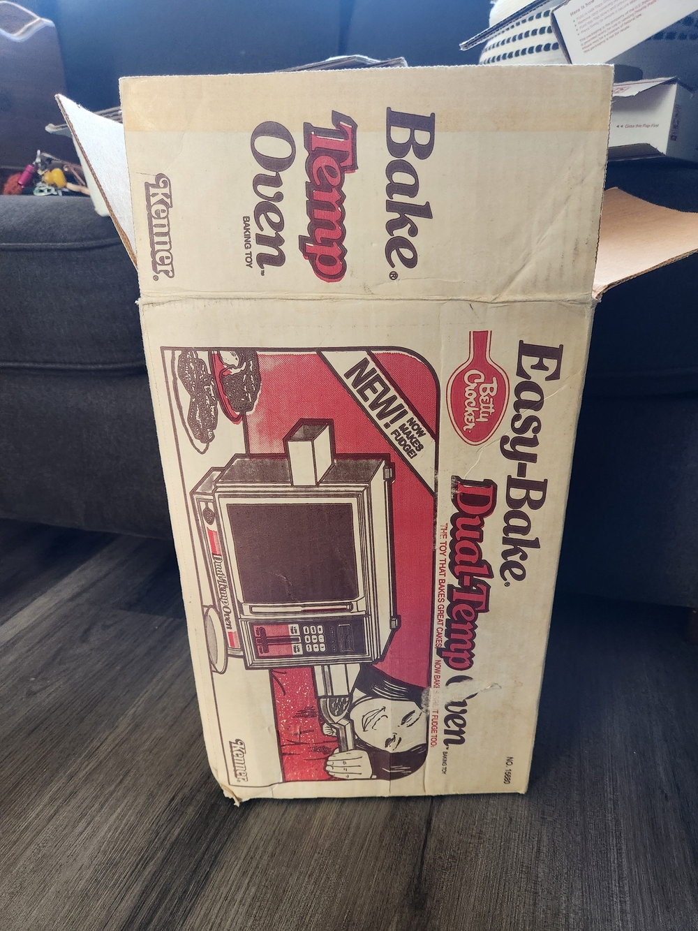 vintage 1983 Kenner Easy-Bake Dual-Temp Oven in its original box.